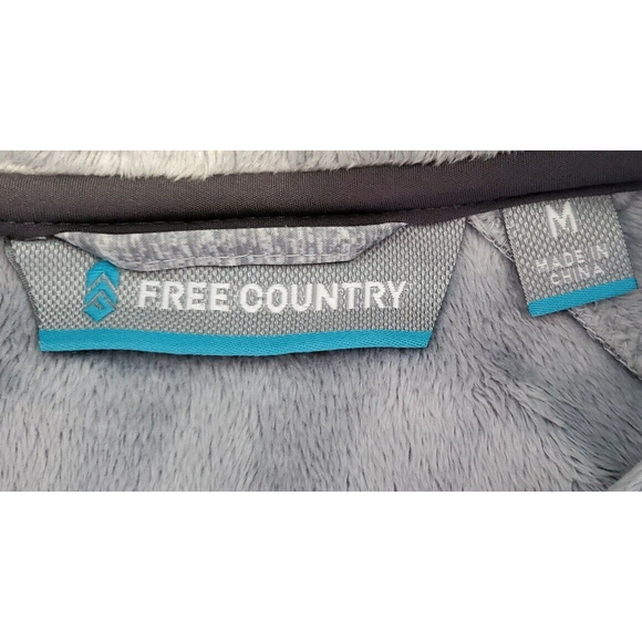 Free Country Womens Softshell fleece lined Hooded Grey Jacket Coat Sz M EUC - Picture 4 of 7